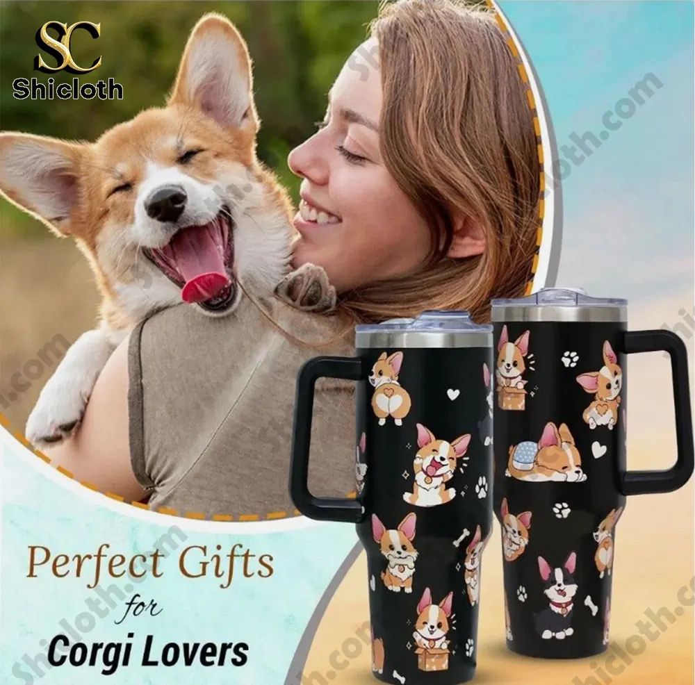 Corgi 40oz Tumbler With Handle