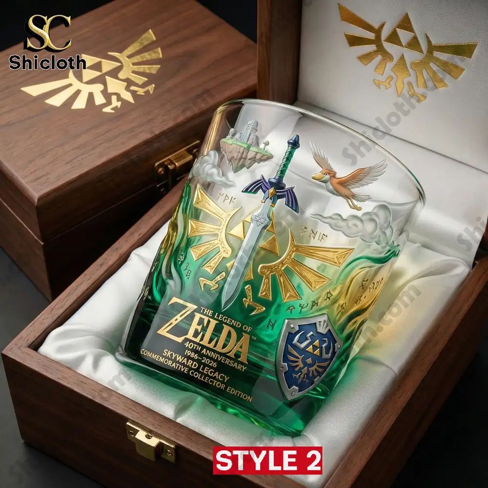Zelda 40th Anniversary Whiskey Glass