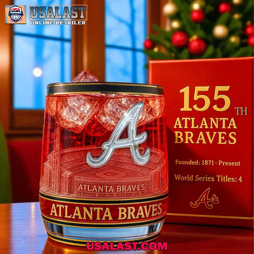 Atlanta Braves 155th Anniversary Whiskey Glass
