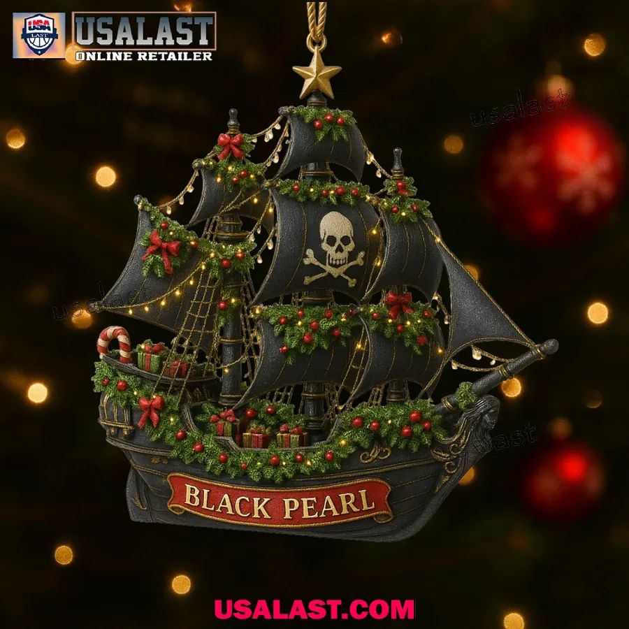 Black Pearl Pirates Christmas Ornament