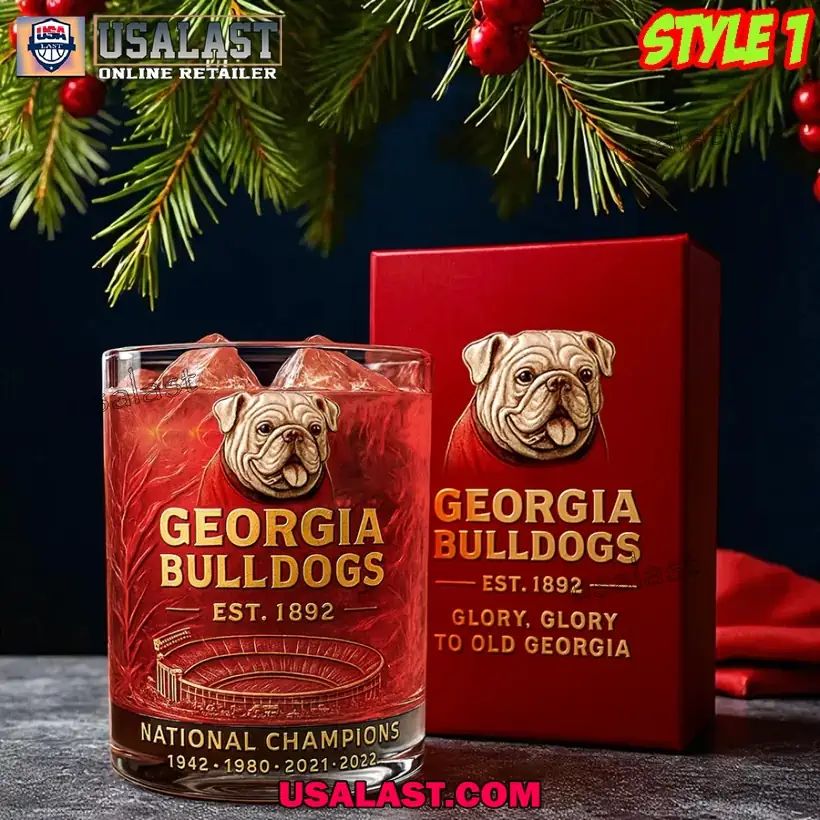 Georgia Bulldogs National Champions Whiskey Glass