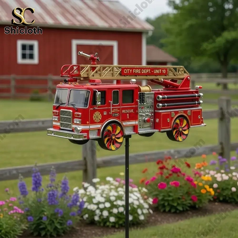 Fire Truck Spinner For Garden