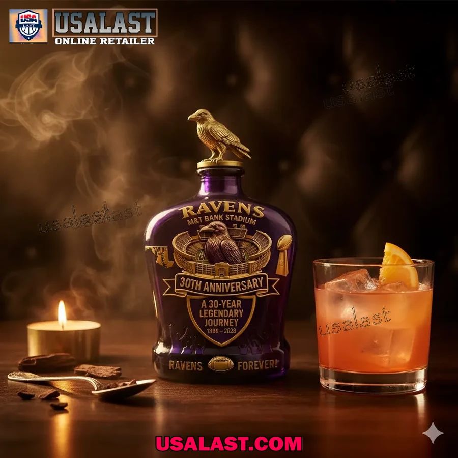 Baltimore Ravens 30th Anniversary Whiskey Decanter