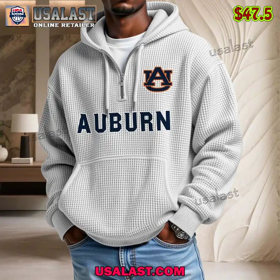 Auburn Tigers Waffle Half Zip Hoodie