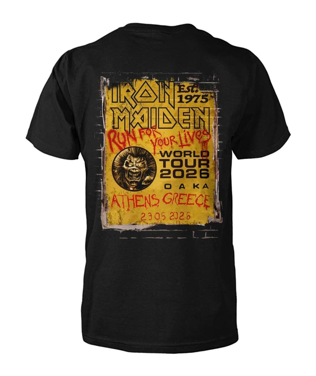 Iron Maiden Run For Your Lives 2026 Athens Tour Shirt