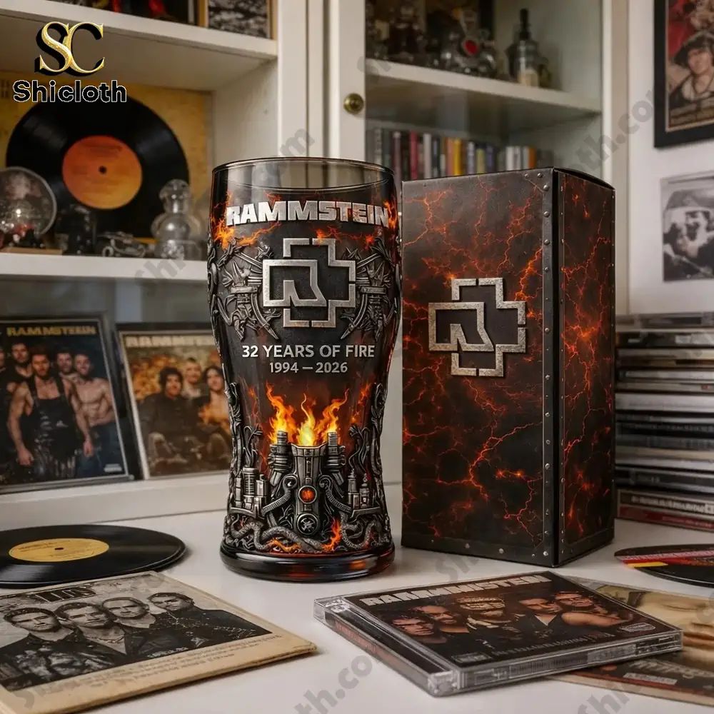 Rammstein 1994-2026 32 Years of Fire Anniversary Pint Glass