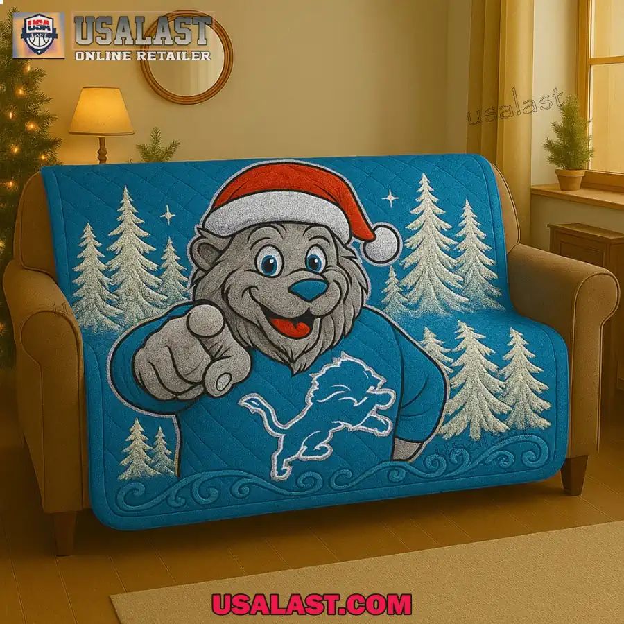Detroit Lions Premium Christmas Fleece Blanket
