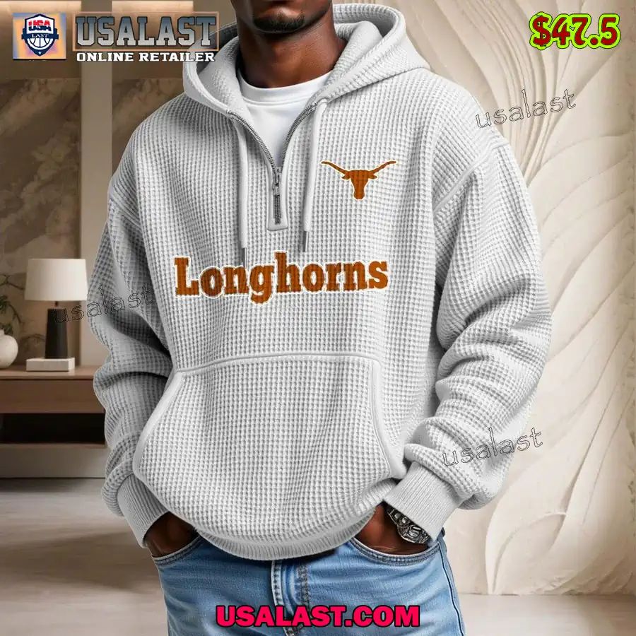 Texas Longhorns Waffle Half Zip Hoodie
