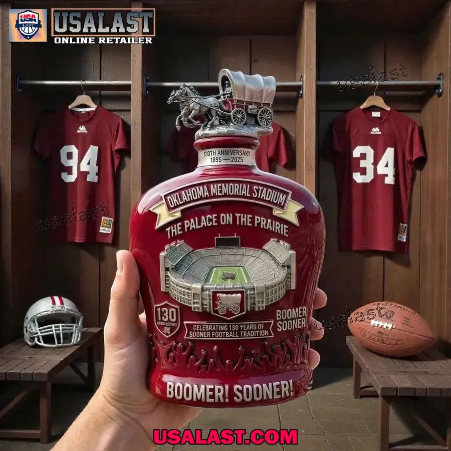 Oklahoma Memorial Stadium 130th Anniversary Whiskey Decanter