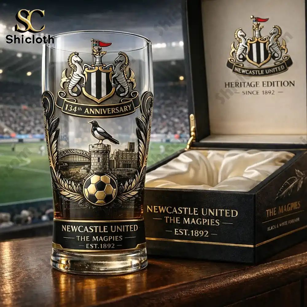 Newcastle United Football Club 134th Anniversary Beer Pint Glass