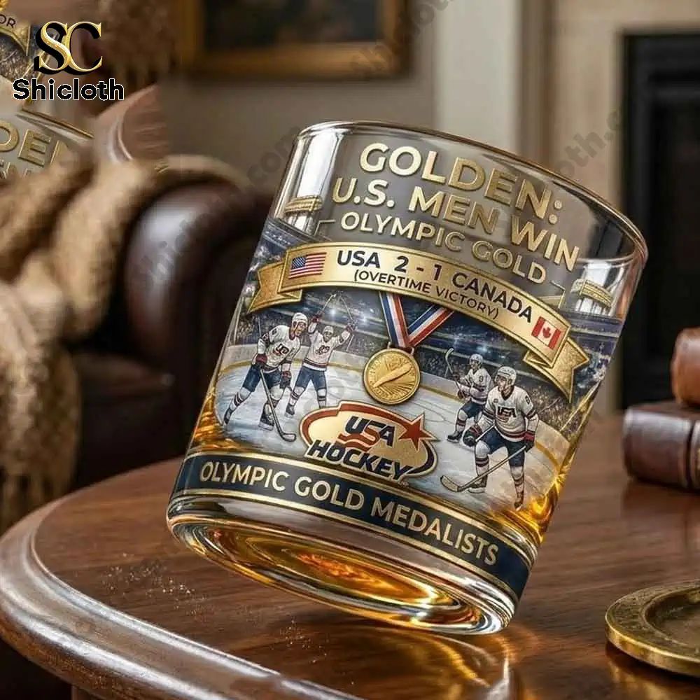 USA Hockey 2026 Olympic Gold Champions Commemorative Whiskey Glass