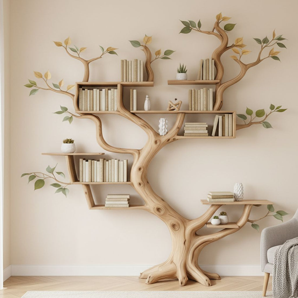 Natural Solid Wood Floating Shelf – Tree Branch Shelf