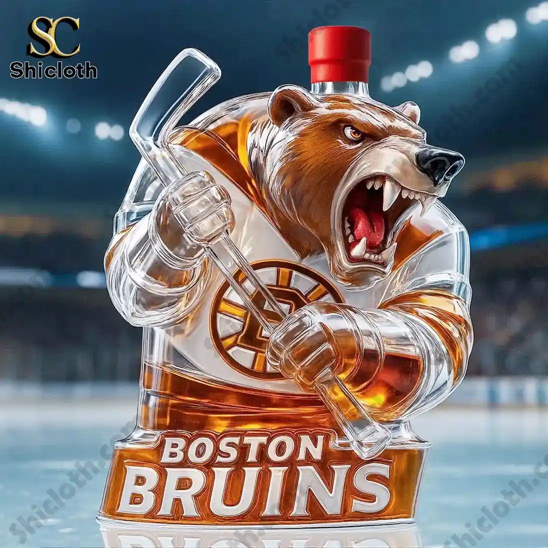 Boston Bruins Blades the Bruin Mascot Whisky Bottle