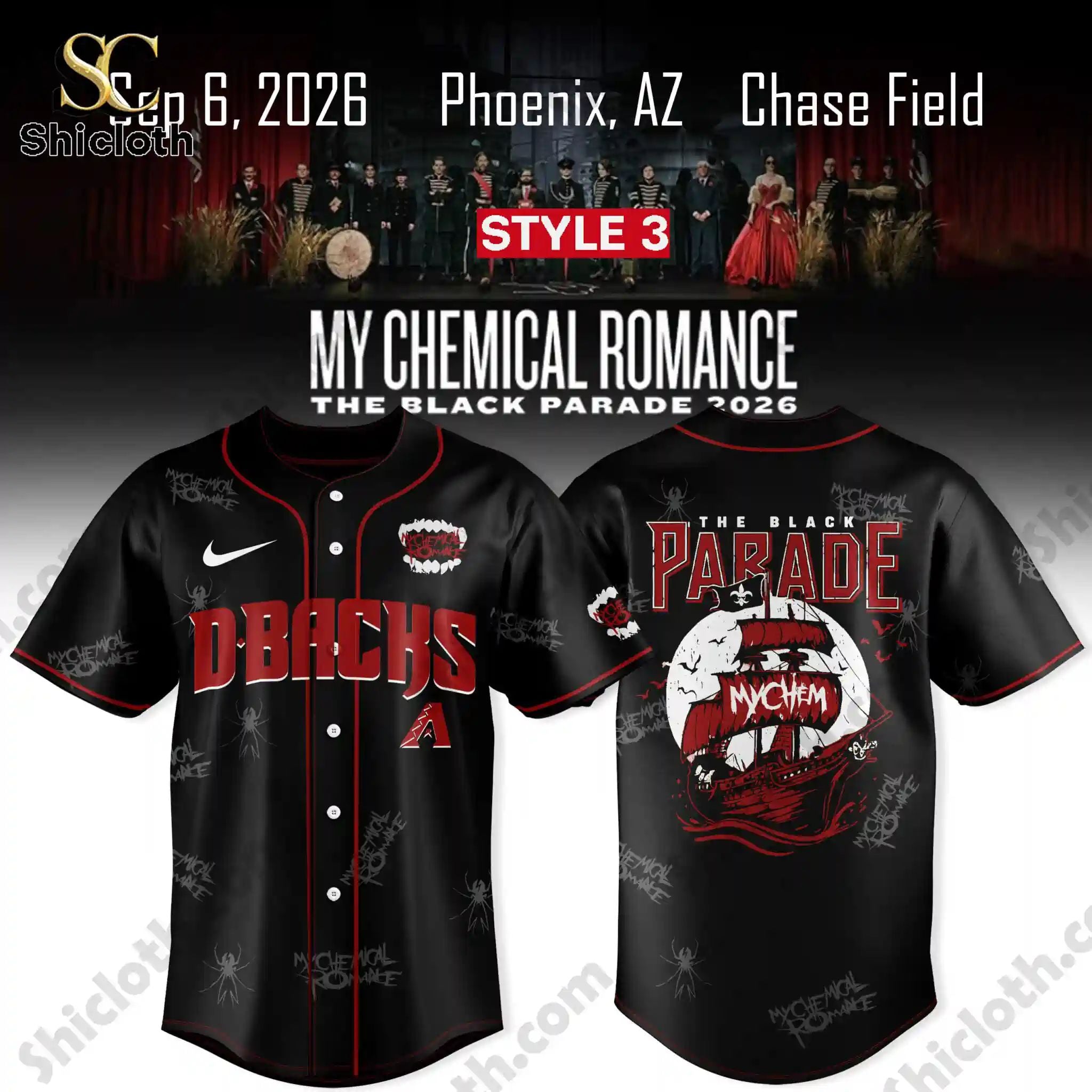 Arizona Diamondbacks x My Chemical Romance The Black Parade 2026 Jersey
