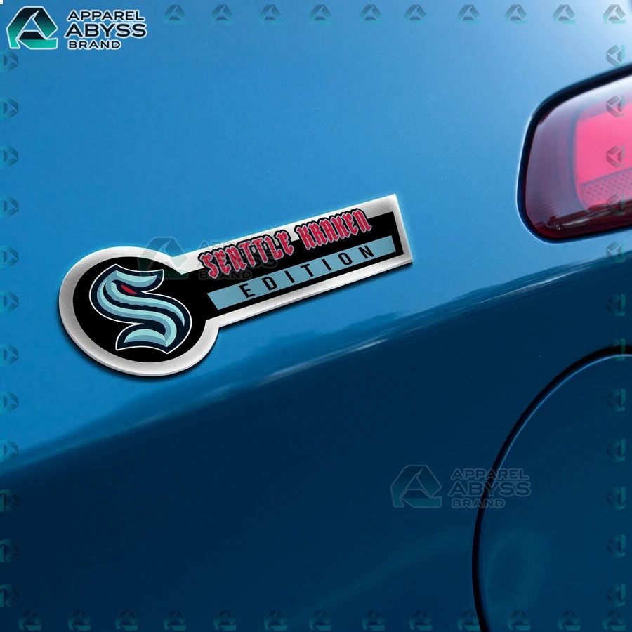 Seattle Kraken Edition 3D Engraved Car Name Emblem