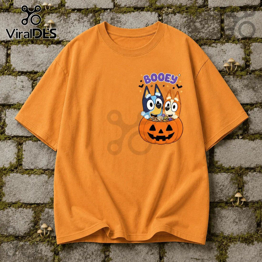 Bluey Heelerween Pumpkin Trick or Treat Orange T-Shirt