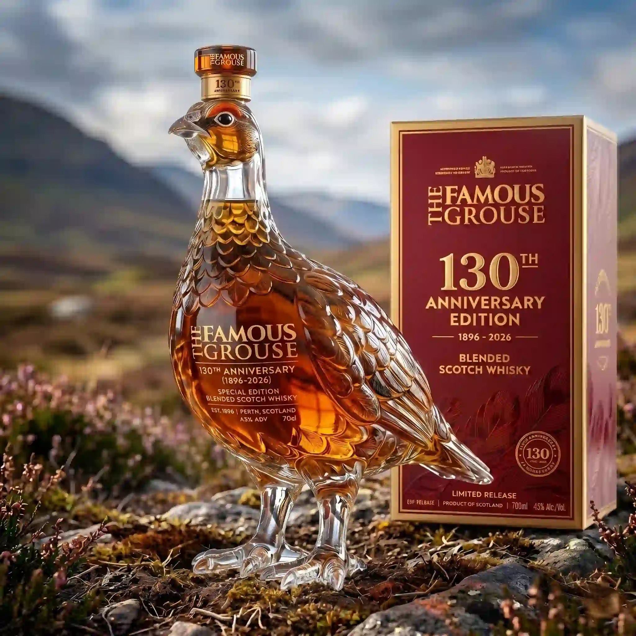NEW The Famous Grouse 130th Anniversary Edition Blended Scotch Whisky Bottle