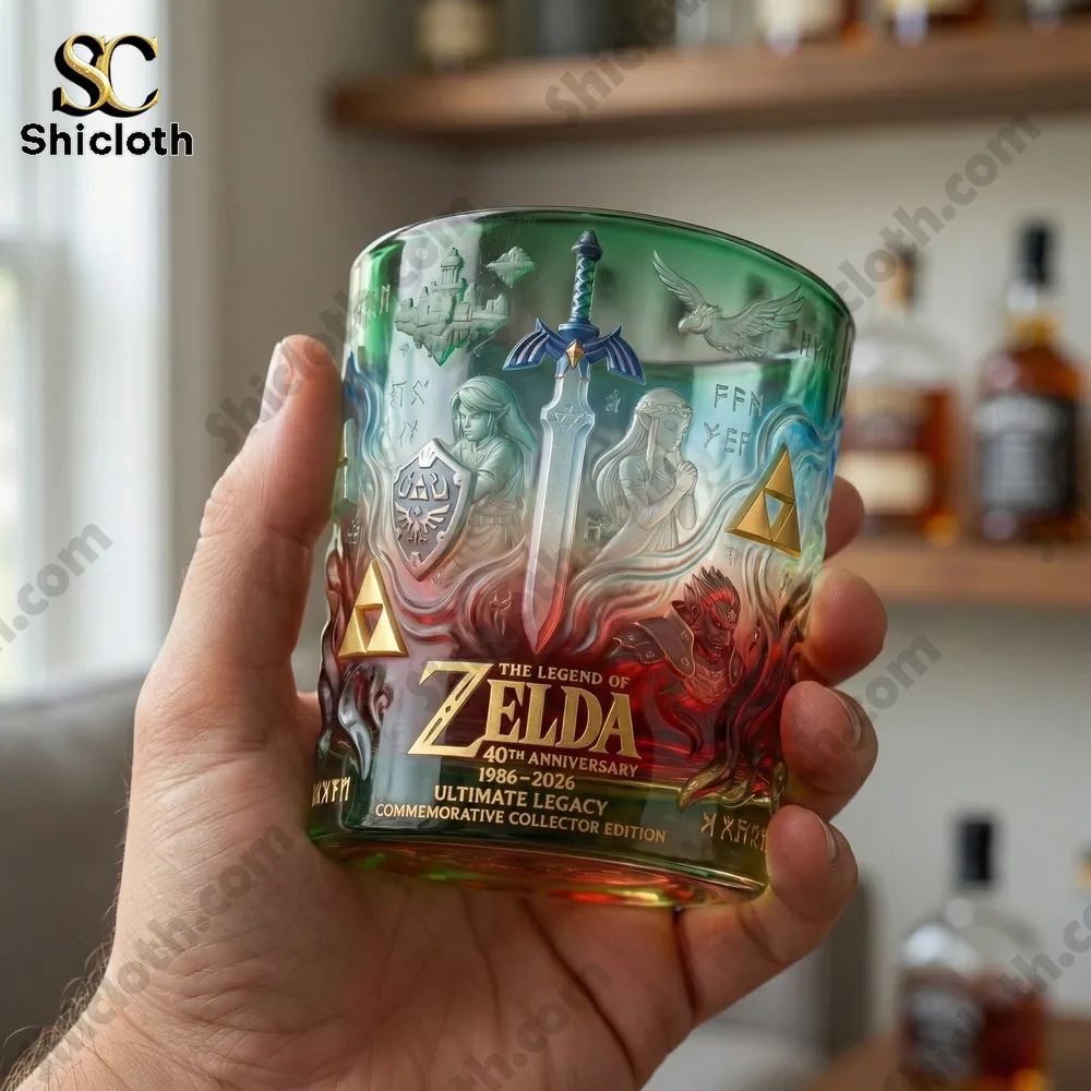 Zelda 40th Anniversary Whiskey Glass