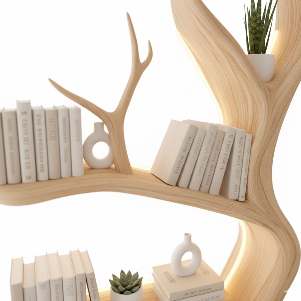 Handcrafted Vertical Wooden Bookcase – Rustic Floating Shelves & Unique Shelf Unit