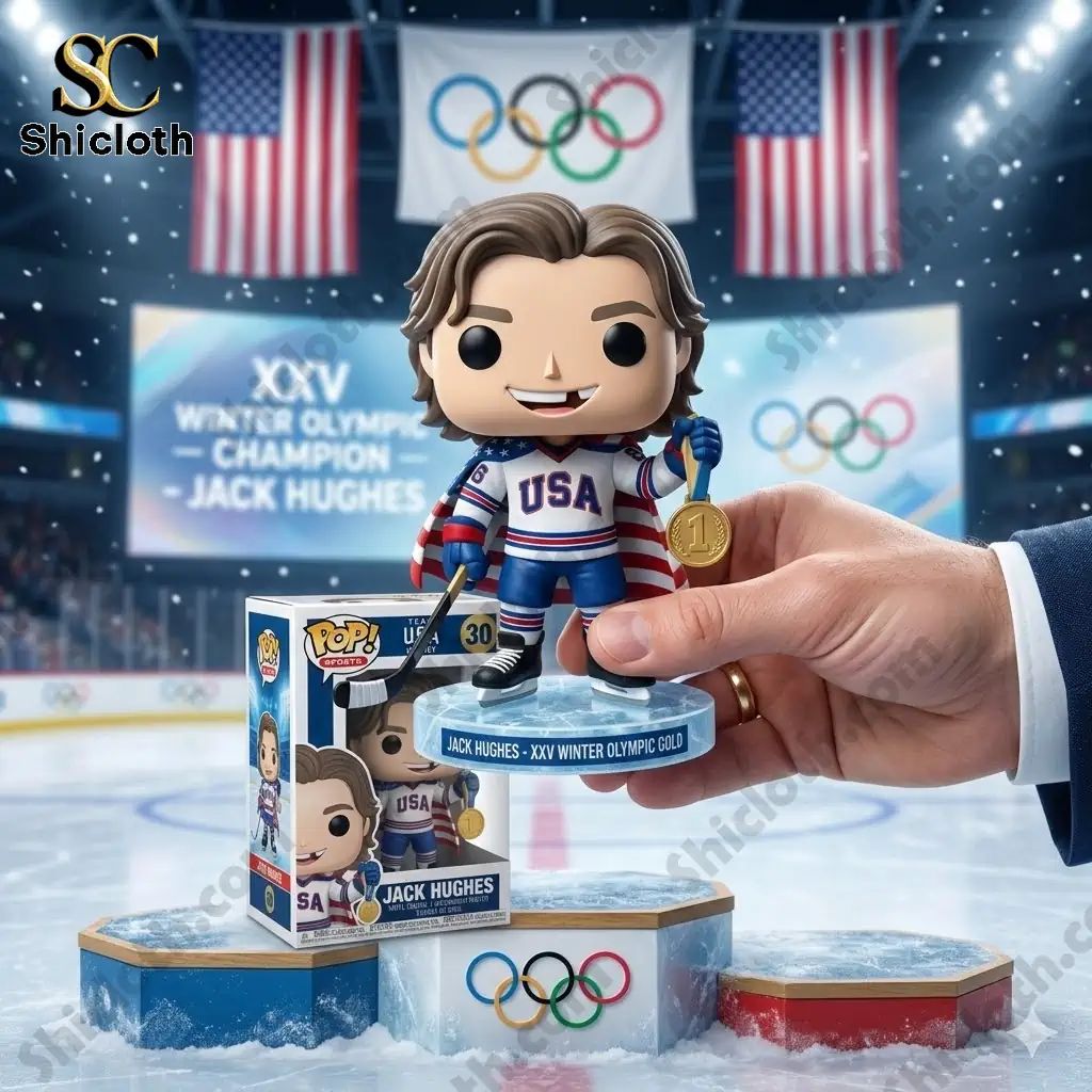 Jack Hughes 2026 Winter Olympic Gold Commemorative Pop Figure Doll