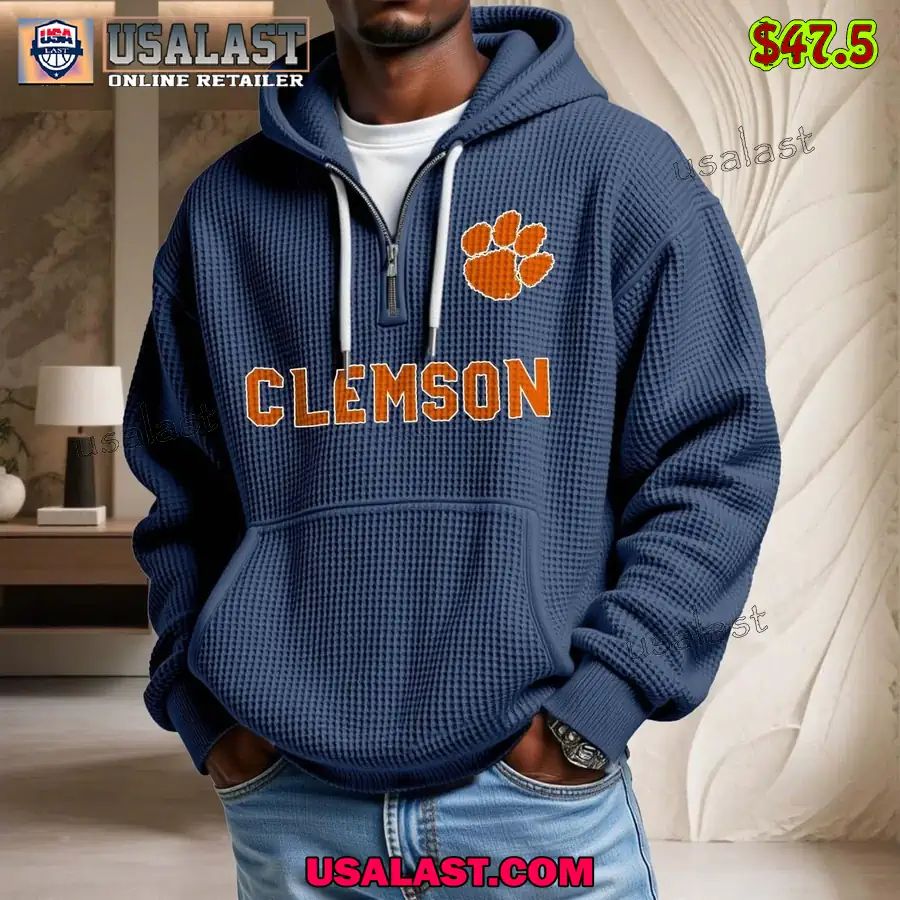 Clemson Tigers Waffle Half Zip Hoodie