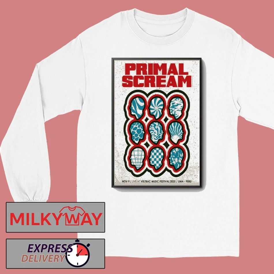 Primal Scream Veltrac Music Fest in Lima Peru Nov 9 2025 Poster shirt