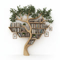Rustic Tree Bookshelf – Handcrafted Solid Wood Wall-Mounted Display