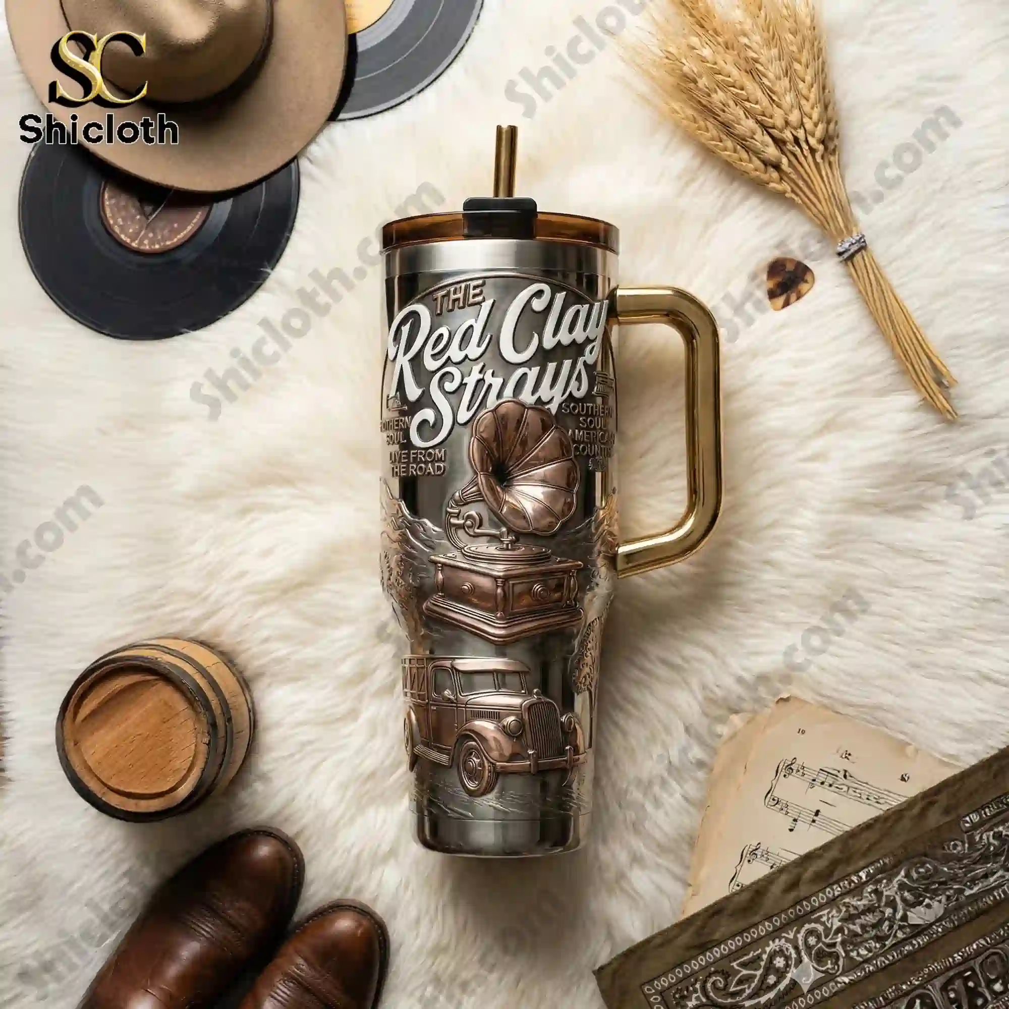 The Red Clay Strays Wondering Why 40oz Tumbler With Handle