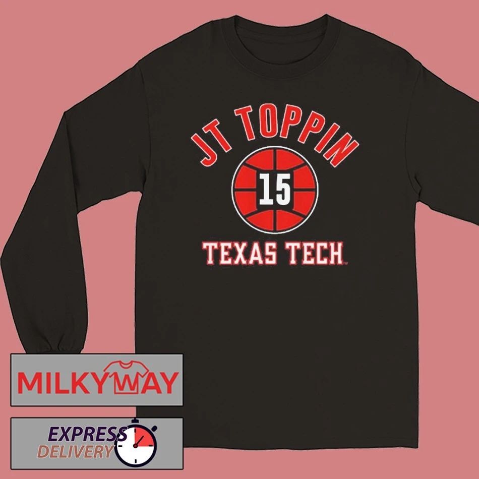 Texas Tech Basketball Jt Toppin Name Number Ball T-shirt