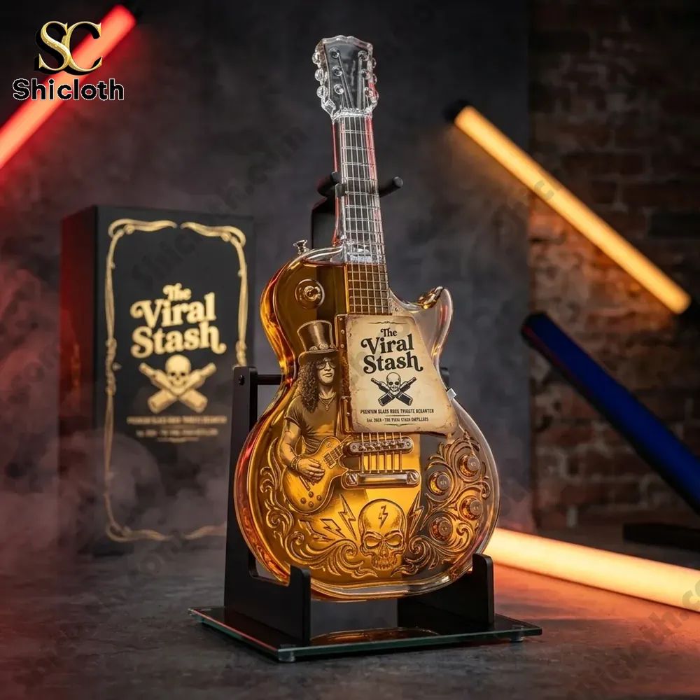 Slash Rock Tribute Electric Guitar Shaped The Viral Stash Whiskey Bottle