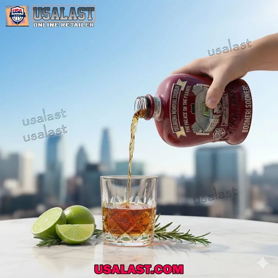 Oklahoma Memorial Stadium 130th Anniversary Whiskey Decanter