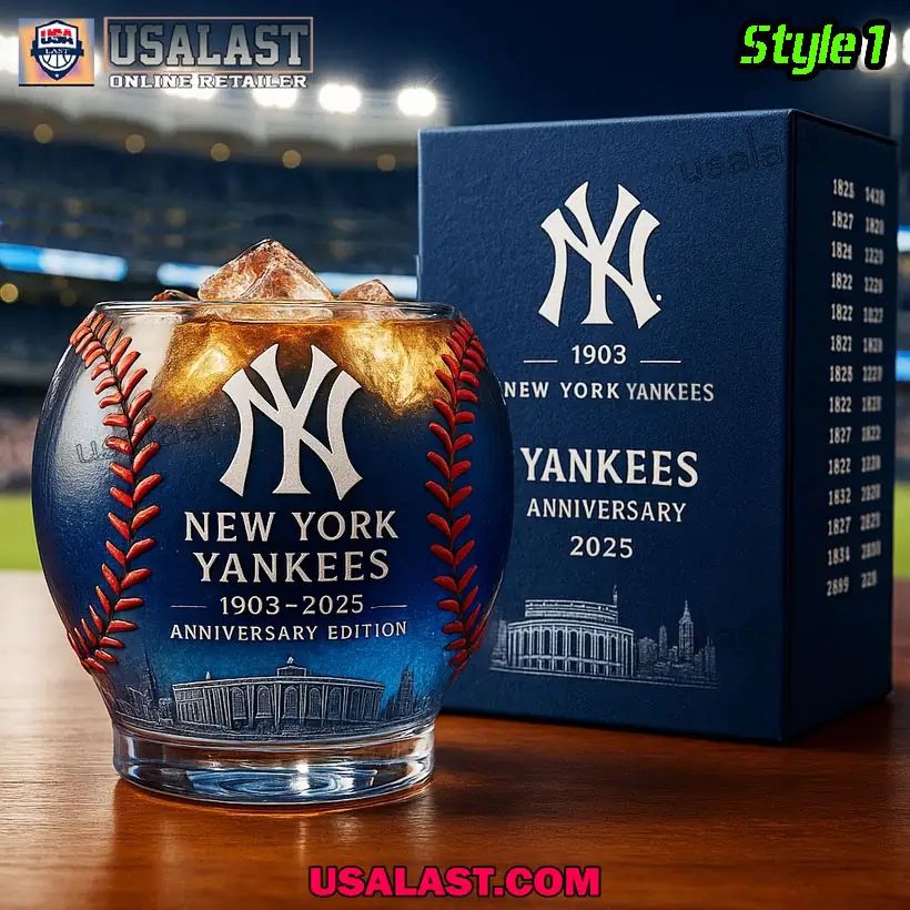 New York Yankees 122nd Anniversary Wine Glass