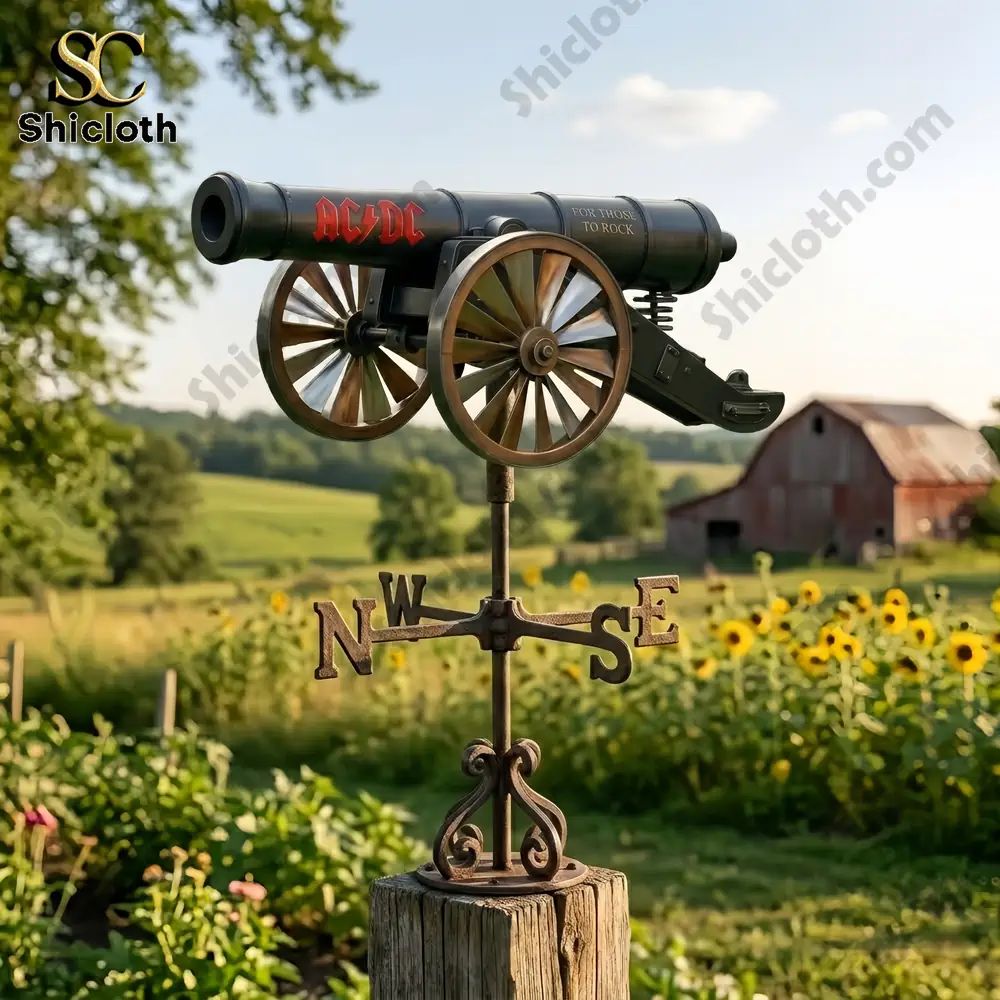 ACDC Band For Those About to Rock Cannon Wind Spinner For Garden