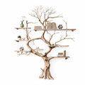 Minimalist Tree-Shaped Corner Bookshelf – Handcrafted Oak Wood Sculpture Shelf
