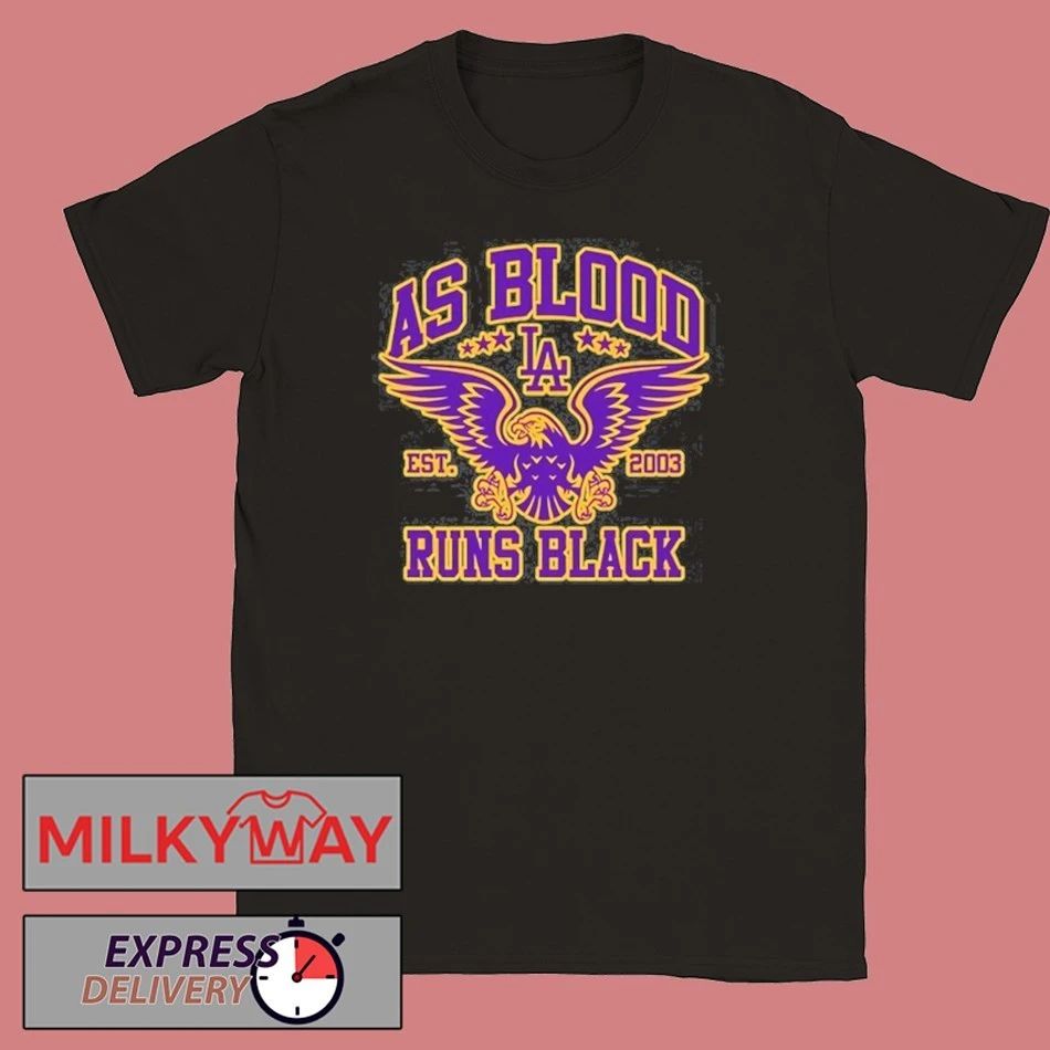 As Blood Runs Black Eagle Crest Purple n Gold T-Shirt