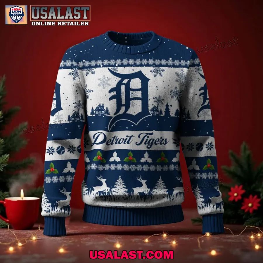 Detroit Tigers Ugly Christmas Sweater Jumper