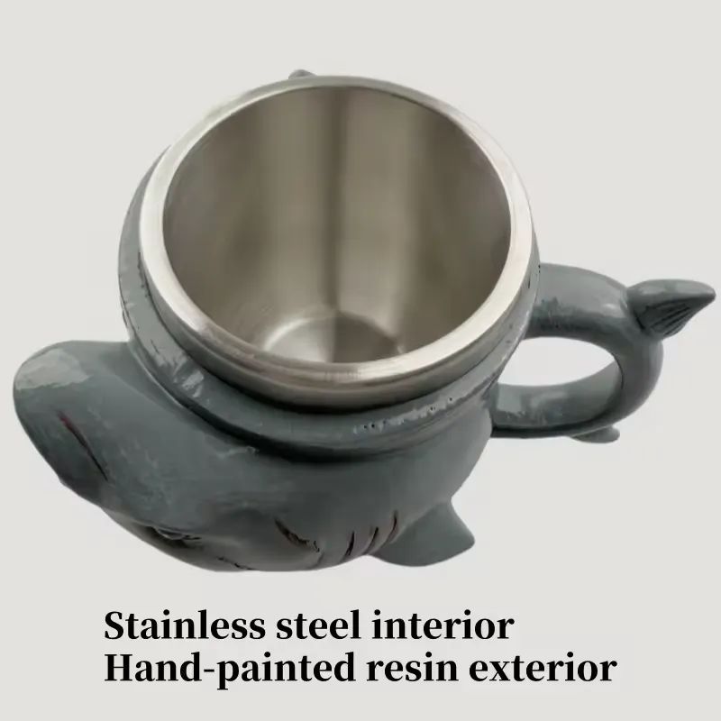 Jaws 50th Anniversary 3D Shape Coffee Mug Stainless Steel