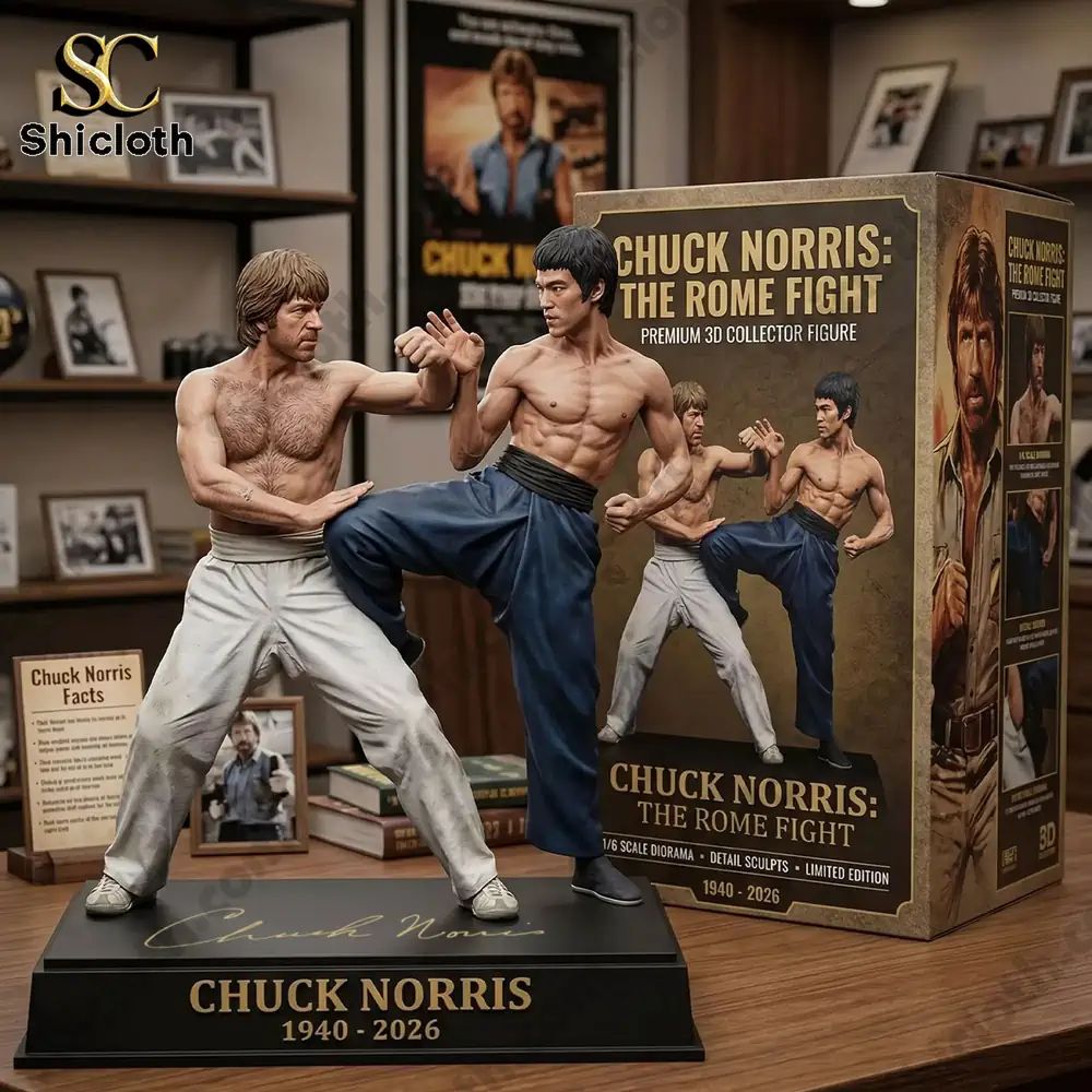 Chuck Norris vs Bruce Lee The Rome Fight Premium 3D Collector Figure