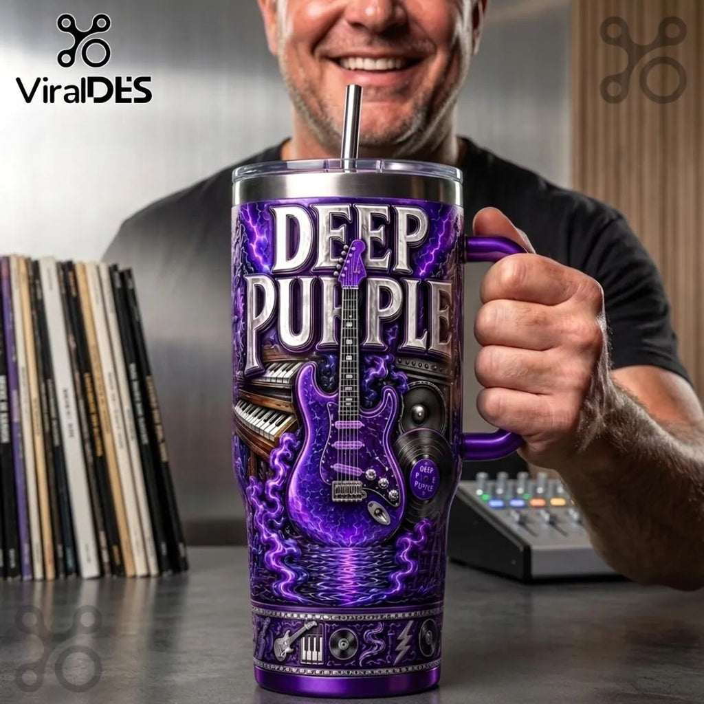 Deep Purple Rock Band Purple 40oz Stanley Tumbler