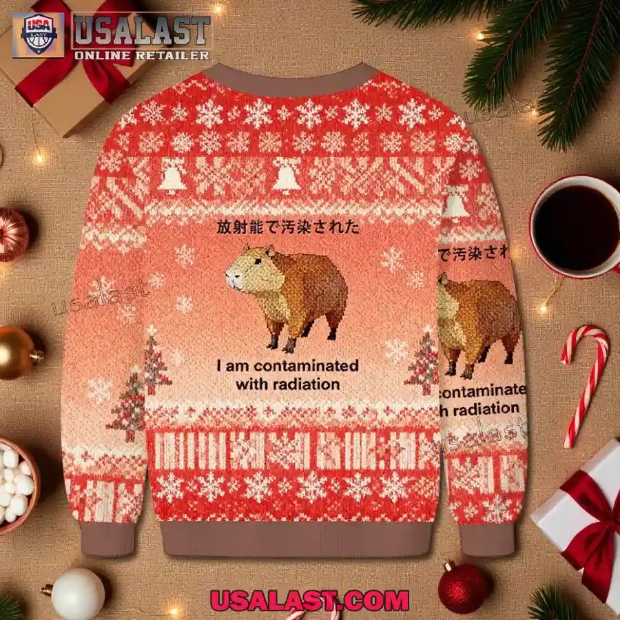 Capybara Contaminated By Radiation Christmas Ugly Sweater