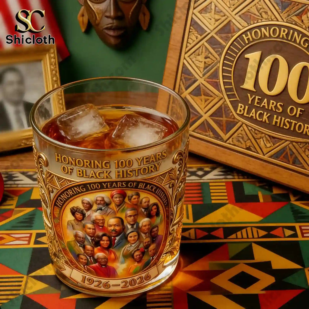 Black History Month 100 Years Commemorative Whiskey Glass