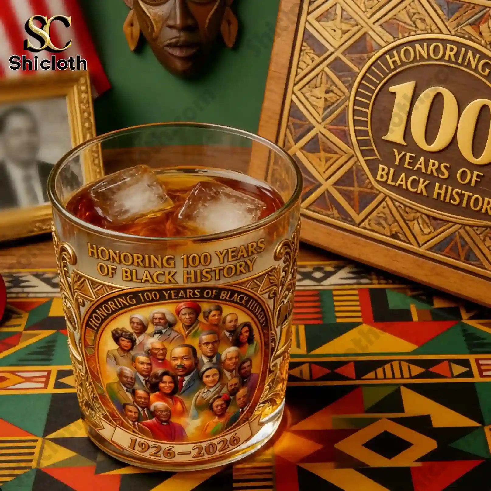 Black History Month 100 Years Commemorative Whiskey Glass