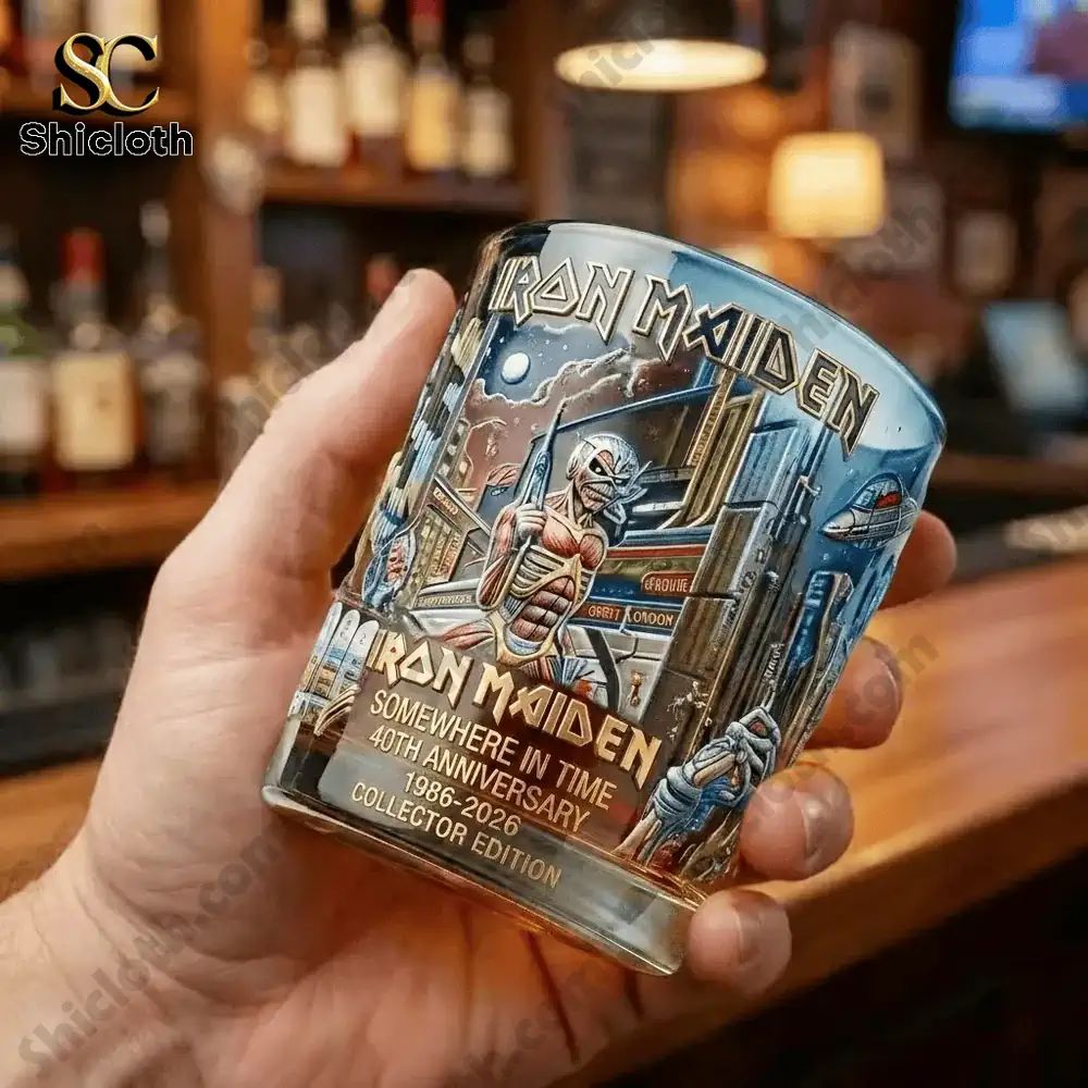 Iron Maiden Somewhere in Time 40th Anniversary Glass