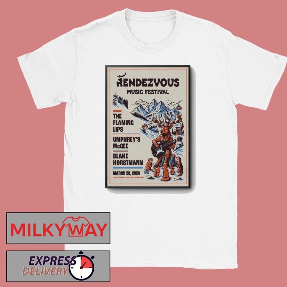 Rendezvous Music Festival Mar 28 2026 Jackson Hole Mountain Resort Teton Village WY Poster shirt