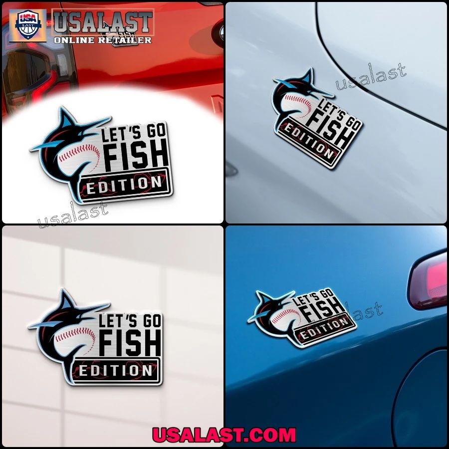 Miami Marlins Edition Engraved Car Name Badge