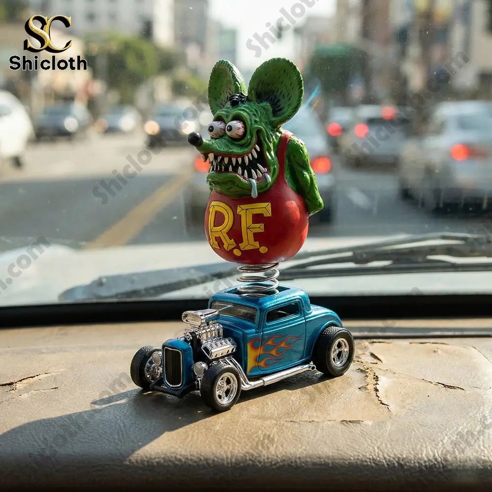 Rat Fink Hot Rod Dashboard Spring Bobblehead