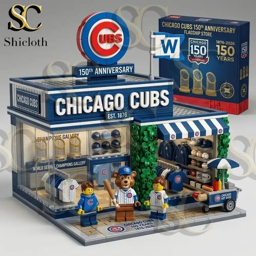 Chicago Cubs 150th Anniversary Collection Building Blocks Set