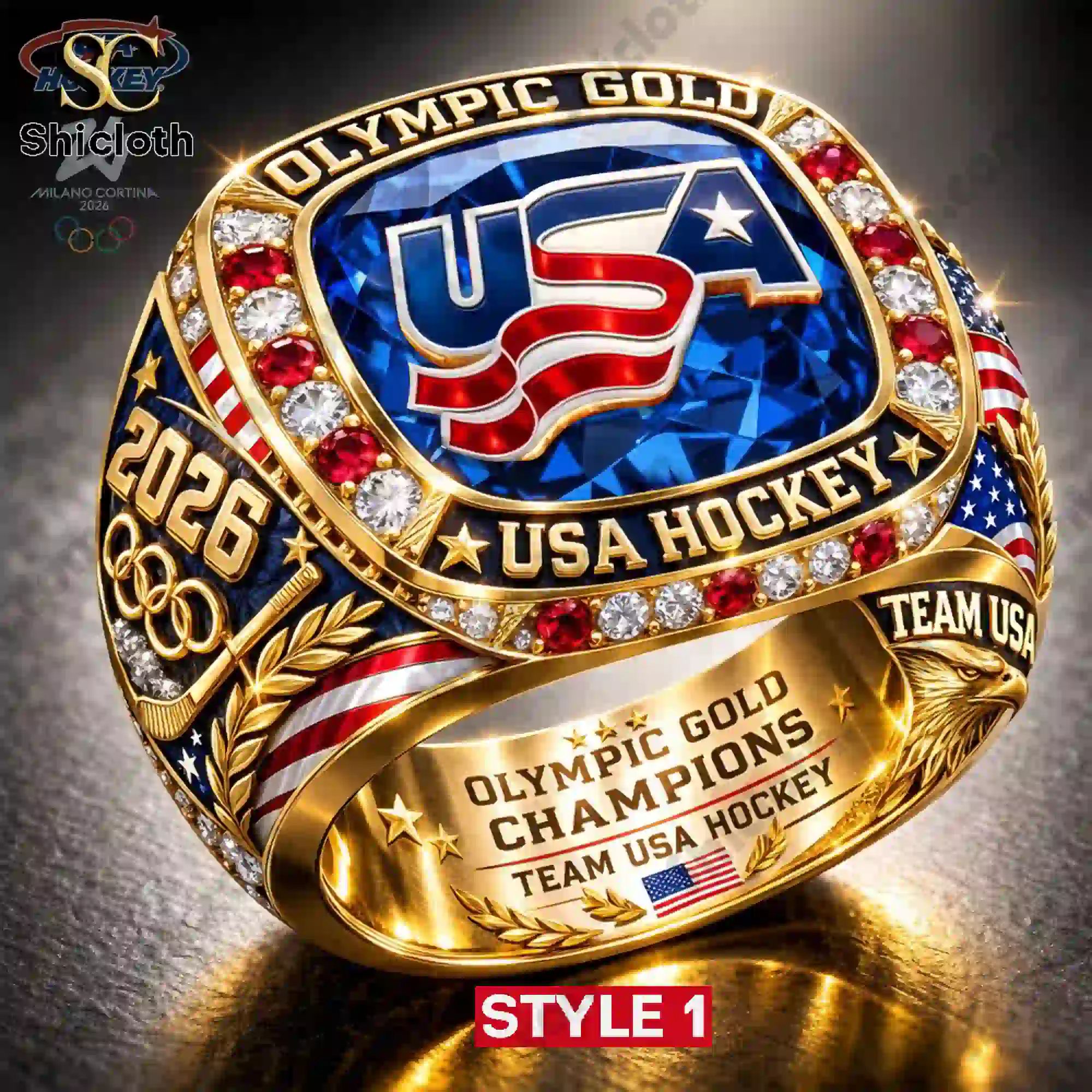 Team USA Hockey Olympic Gold Champions 2026 Milano Cortina Championship Ring