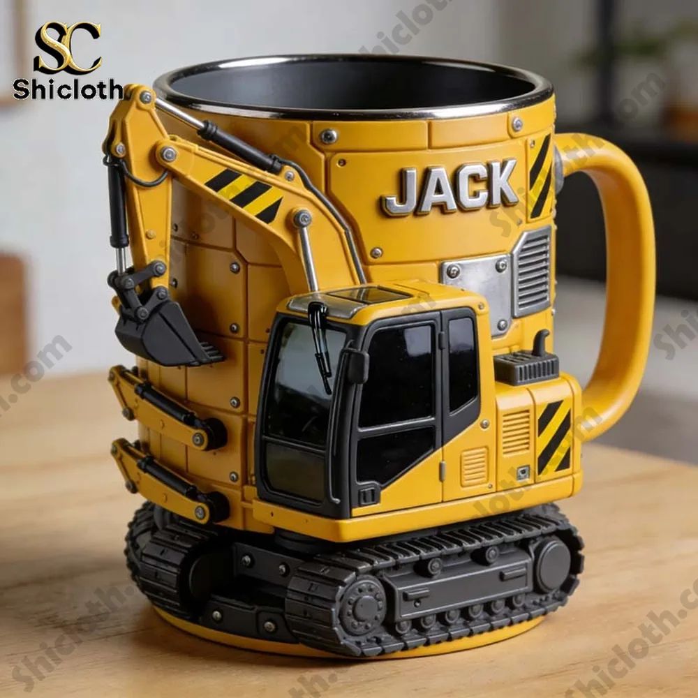 Personalized Excavator & Construction Vehicle Themed Mug