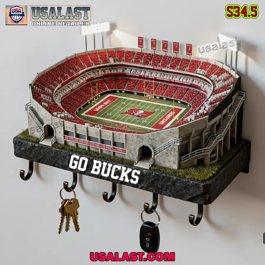Tampa Bay Buccaneers Sports Stadium Key Hooks, Key Holder